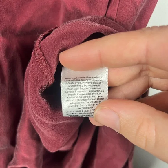 Lunya Washable Silk short sleeve Tee Calliope Wine size XS - Picture 6 of 7